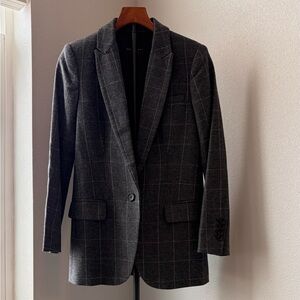 Equipment Charcoal Checkered Blazer